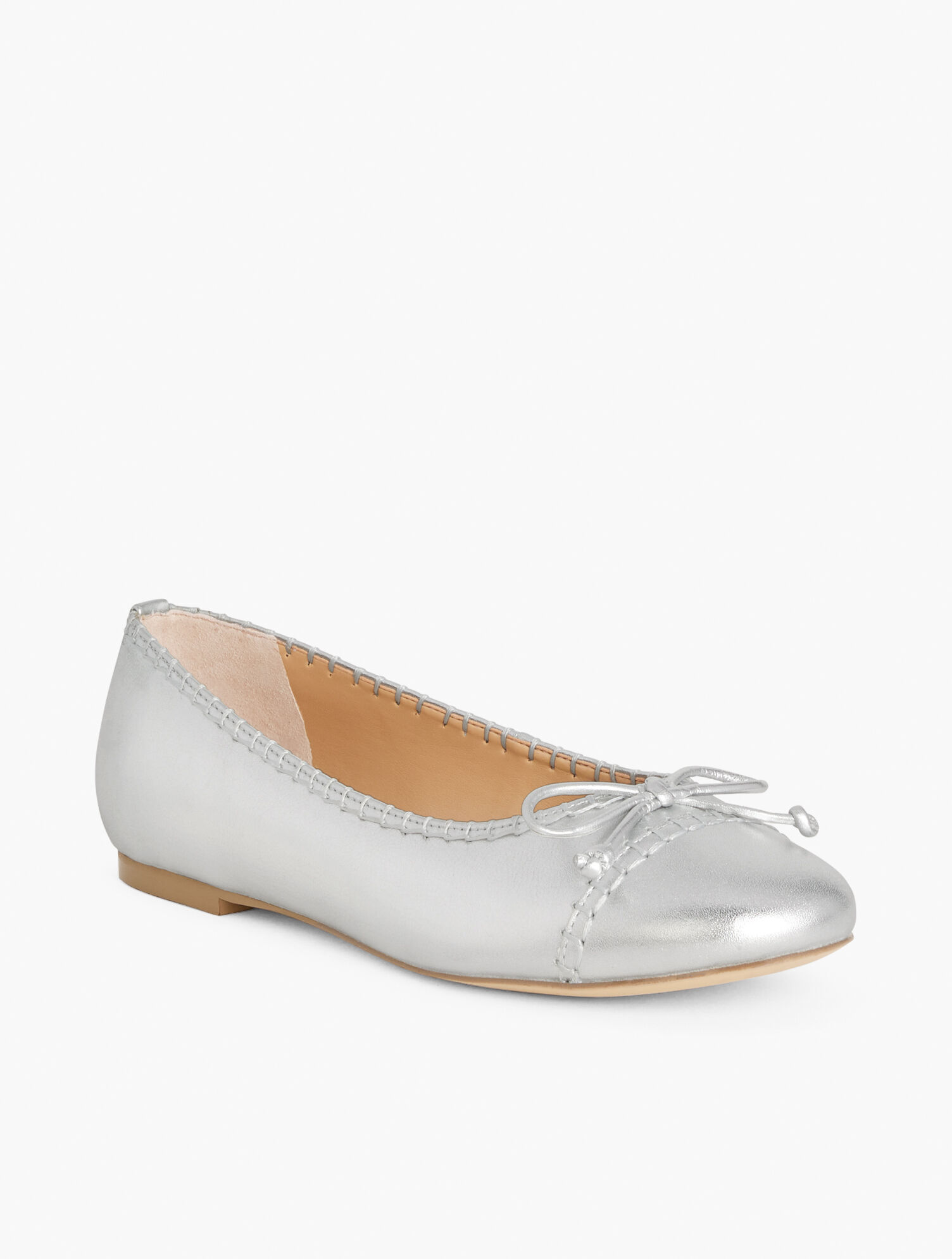 Blair Stitch Nappa Ballet Flats - Metallic