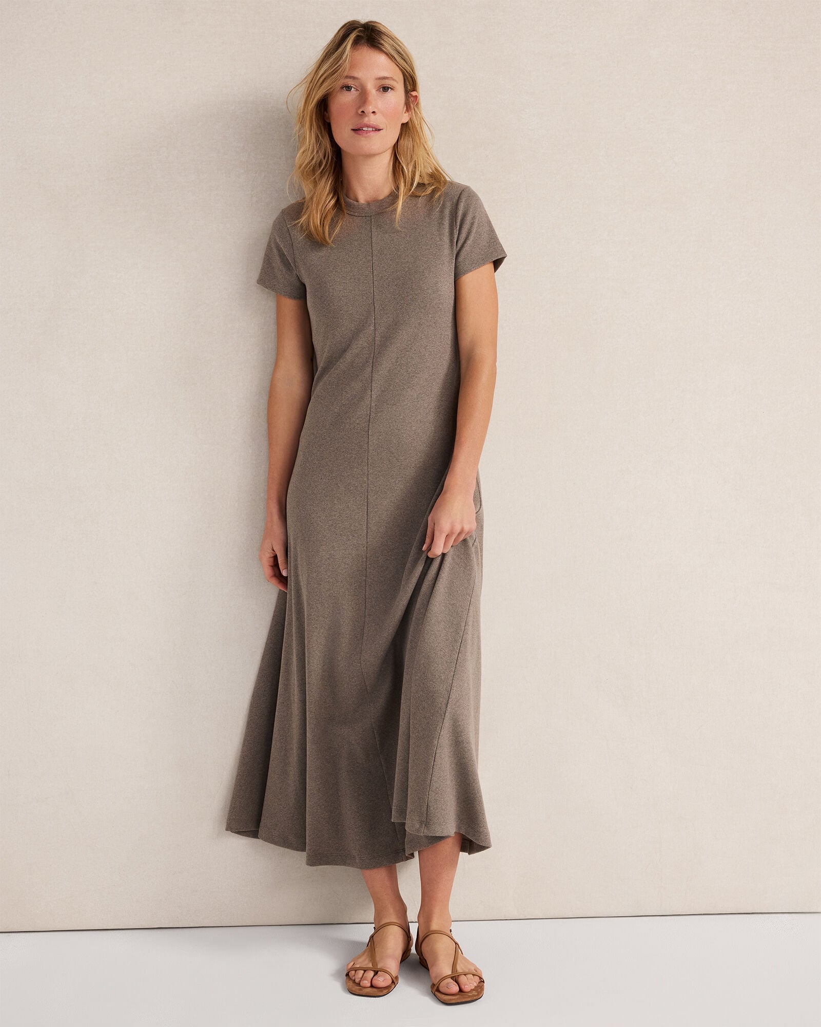 strapless open back dress The Ribbed Cotton Cross-Back Dress main image 0