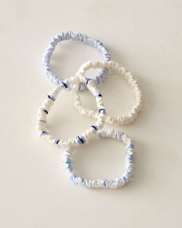 Washable Silk Hair Ties - Pinstripe