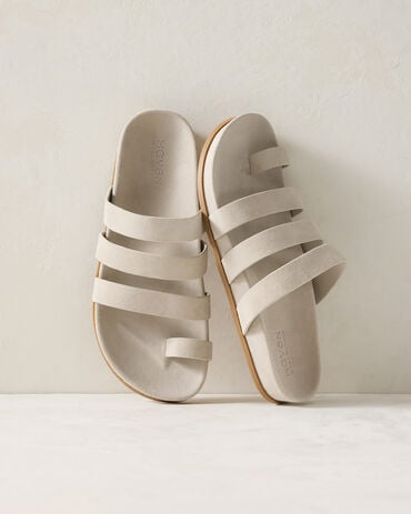 Suede Multi-Strap Sandals