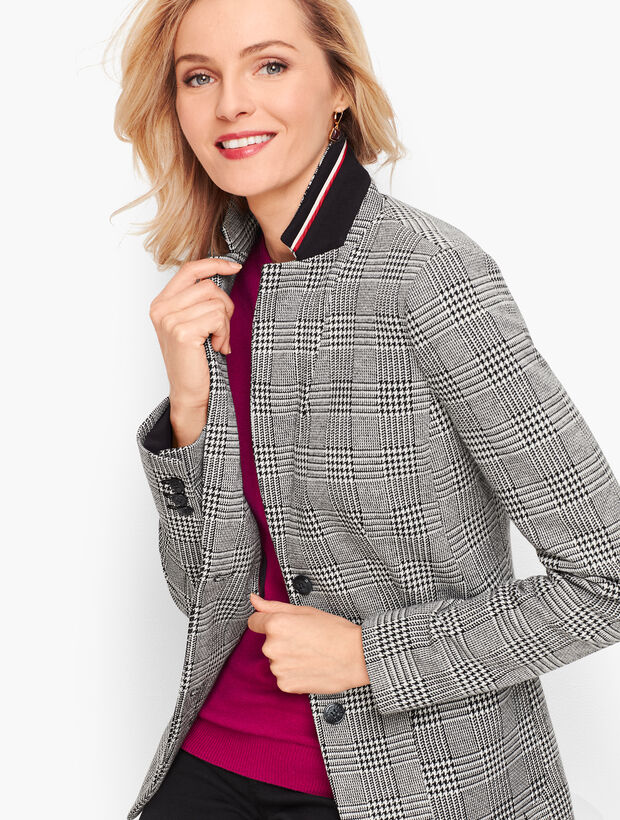 Aberdeen Knit Blazer - Glen Plaid Ponte