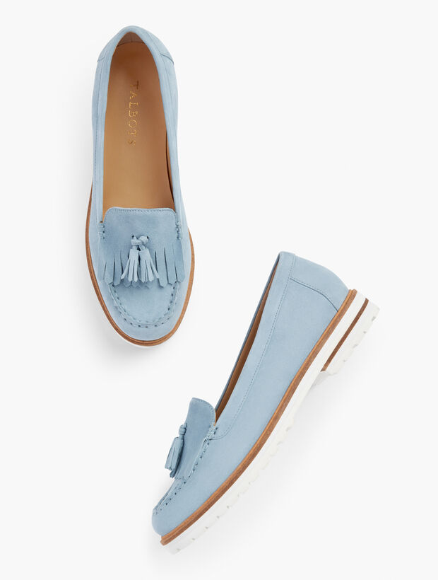 Laura Tasseled Loafers - Kid Suede