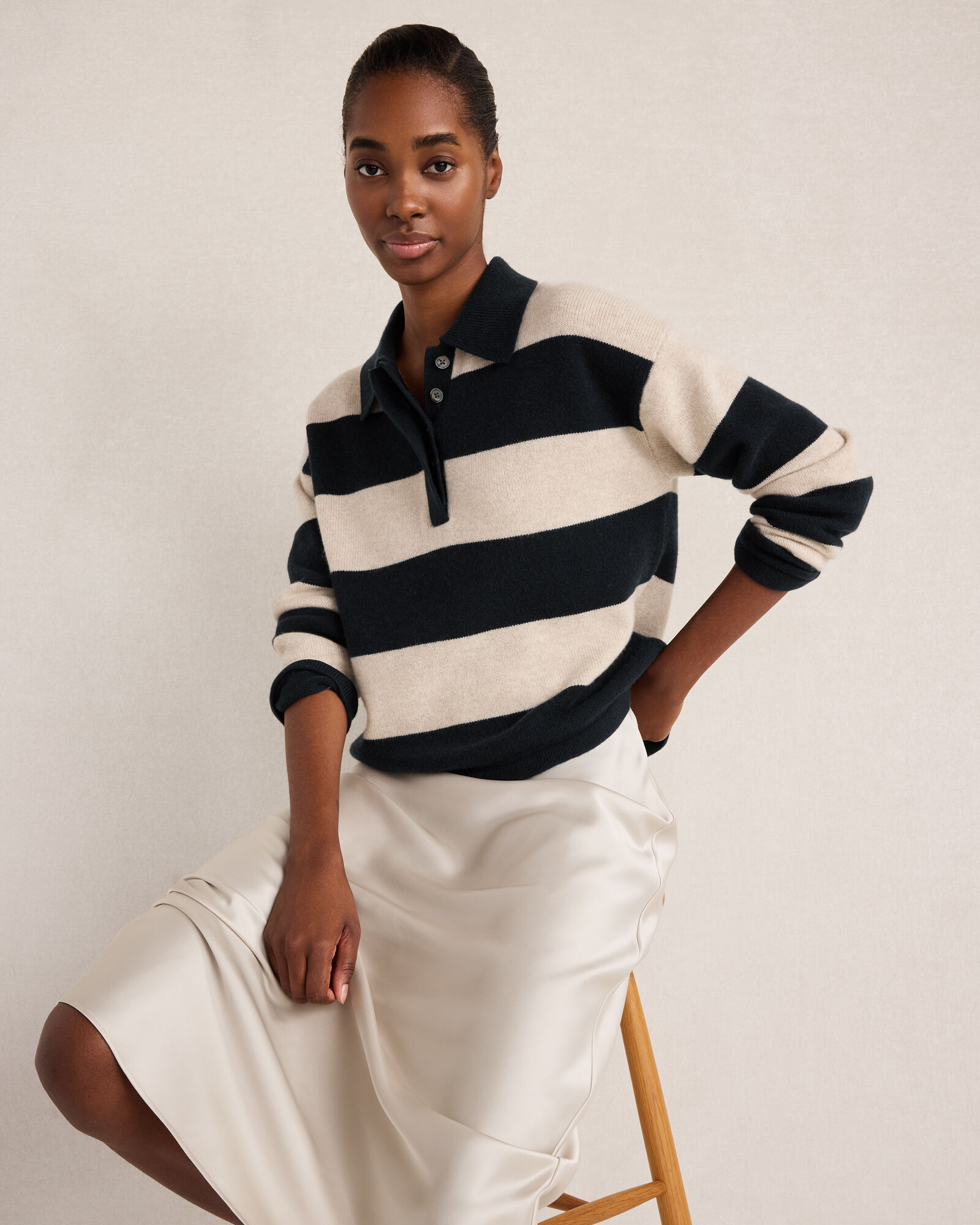Cashmere Rugby Striped Sweater