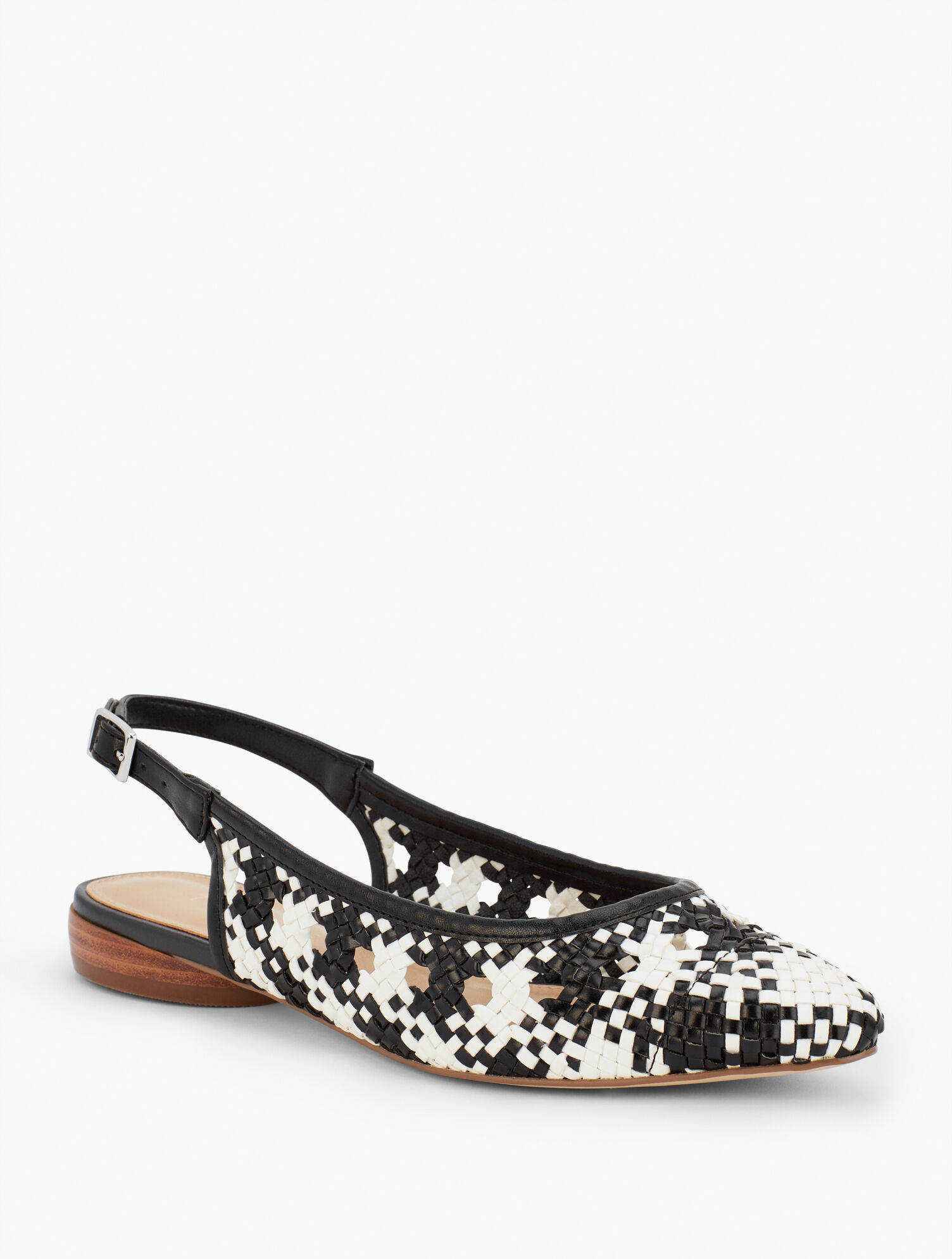Edna Woven Nappa Slingback Flats