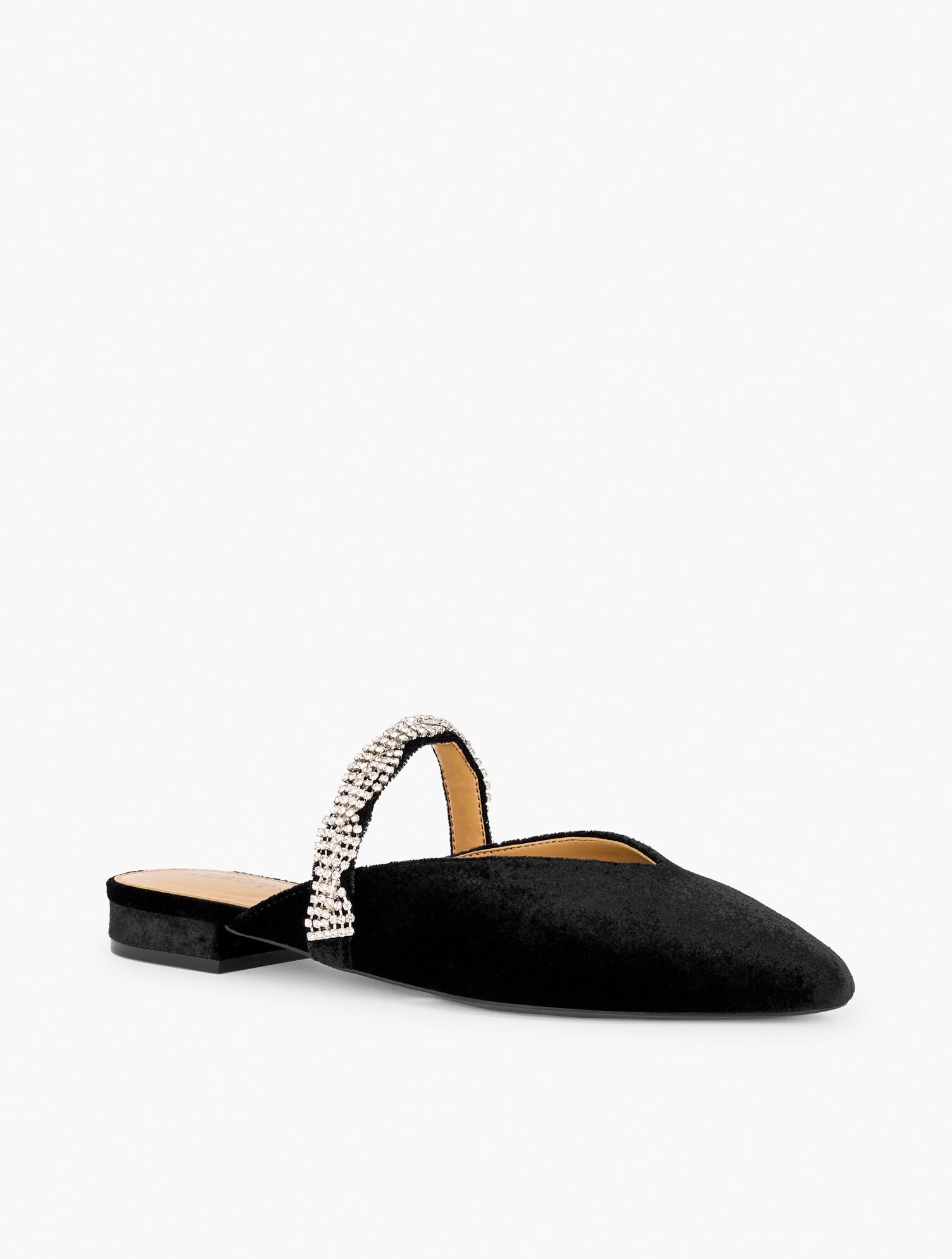 Edison Velvet Embellished Mules | Talbots