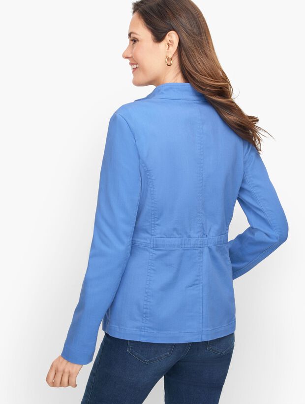 Band Collar Jean Jacket Colors Talbots