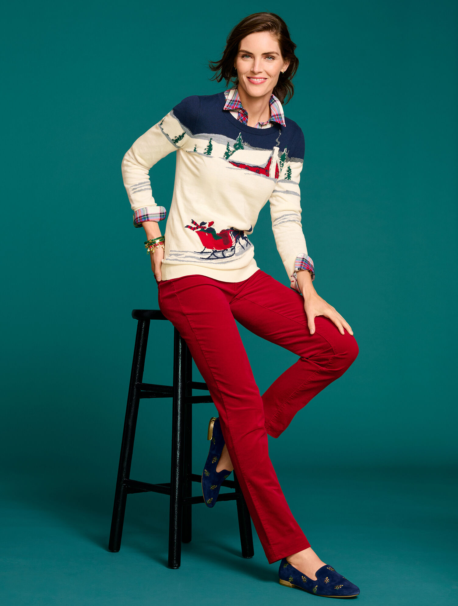 Crewneck Sweater - Sleigh Scene