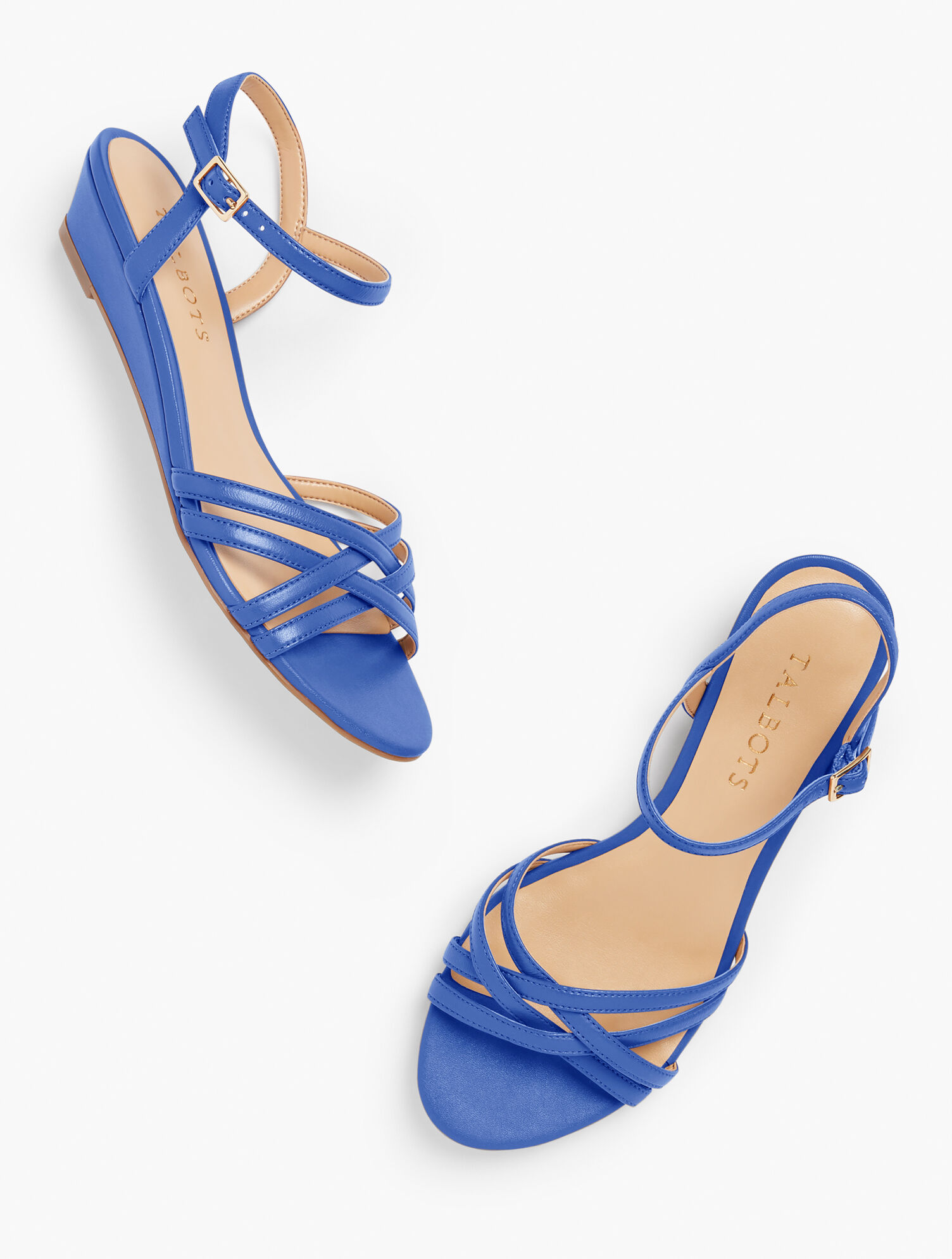 Capri Nappa Mini Wedge Sandals - Solid