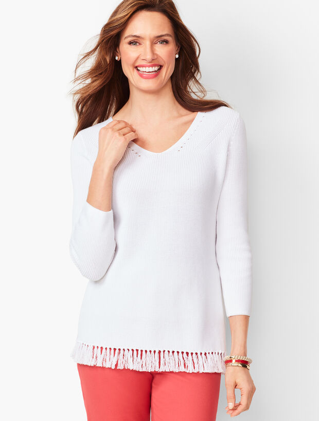 Fringe-Hem Sweater