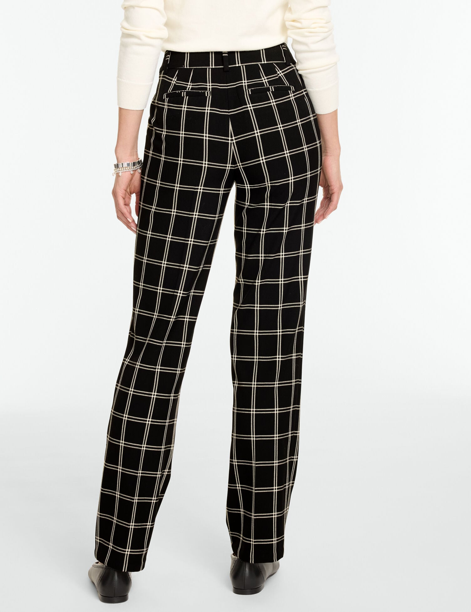 Talbots Southampton Tailored Stretch Straight Leg Pants - Double Windowpane - thumbnail 3