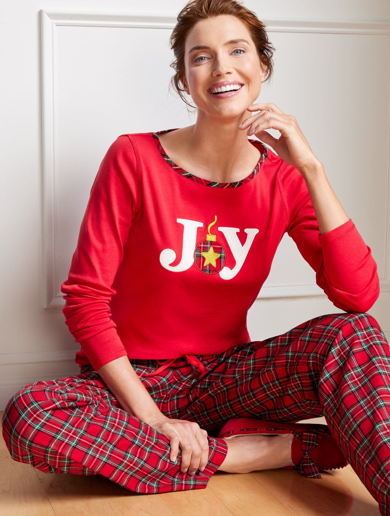 Cotton Sleep Set Apple Cider Plaid Talbots