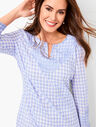 Embroidered Gingham Popover