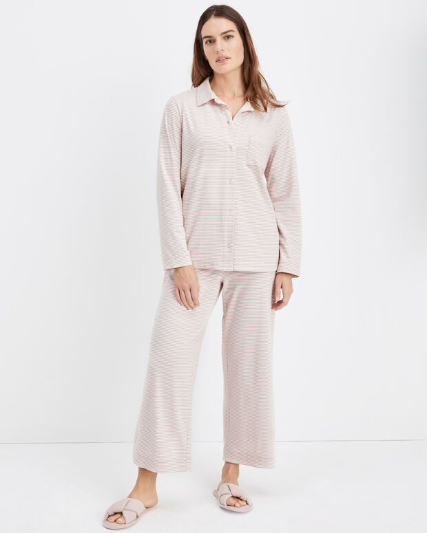 Organic Cotton Jersey Evie Stripe Pajama Shirt