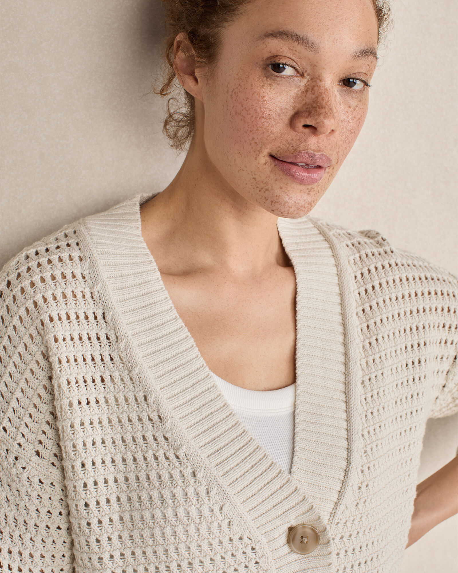 Organic Cotton Open Stitch Cardigan