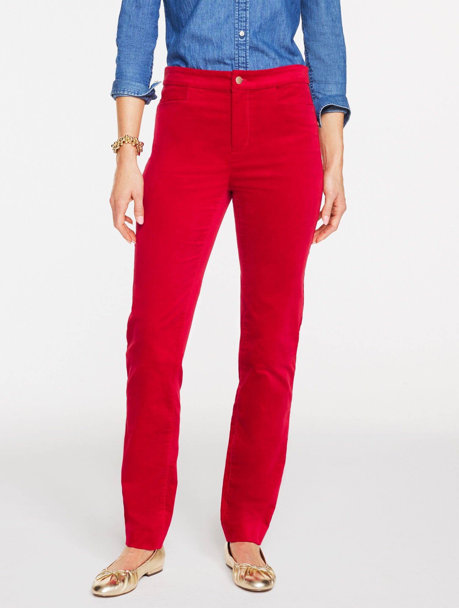 Straight Leg Stretch Velveteen Pants