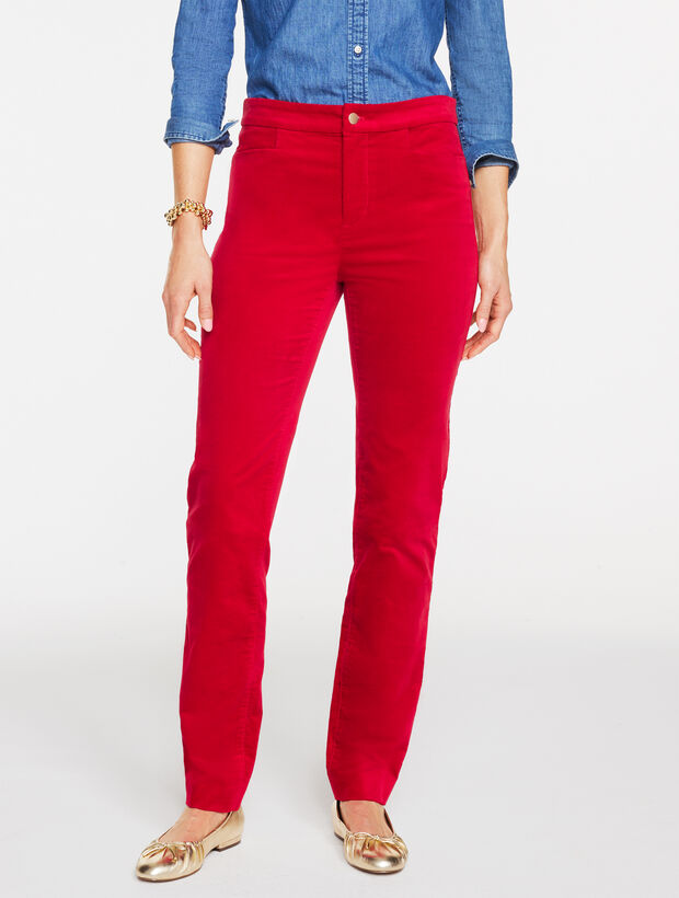 Straight Leg Stretch Velveteen Pants