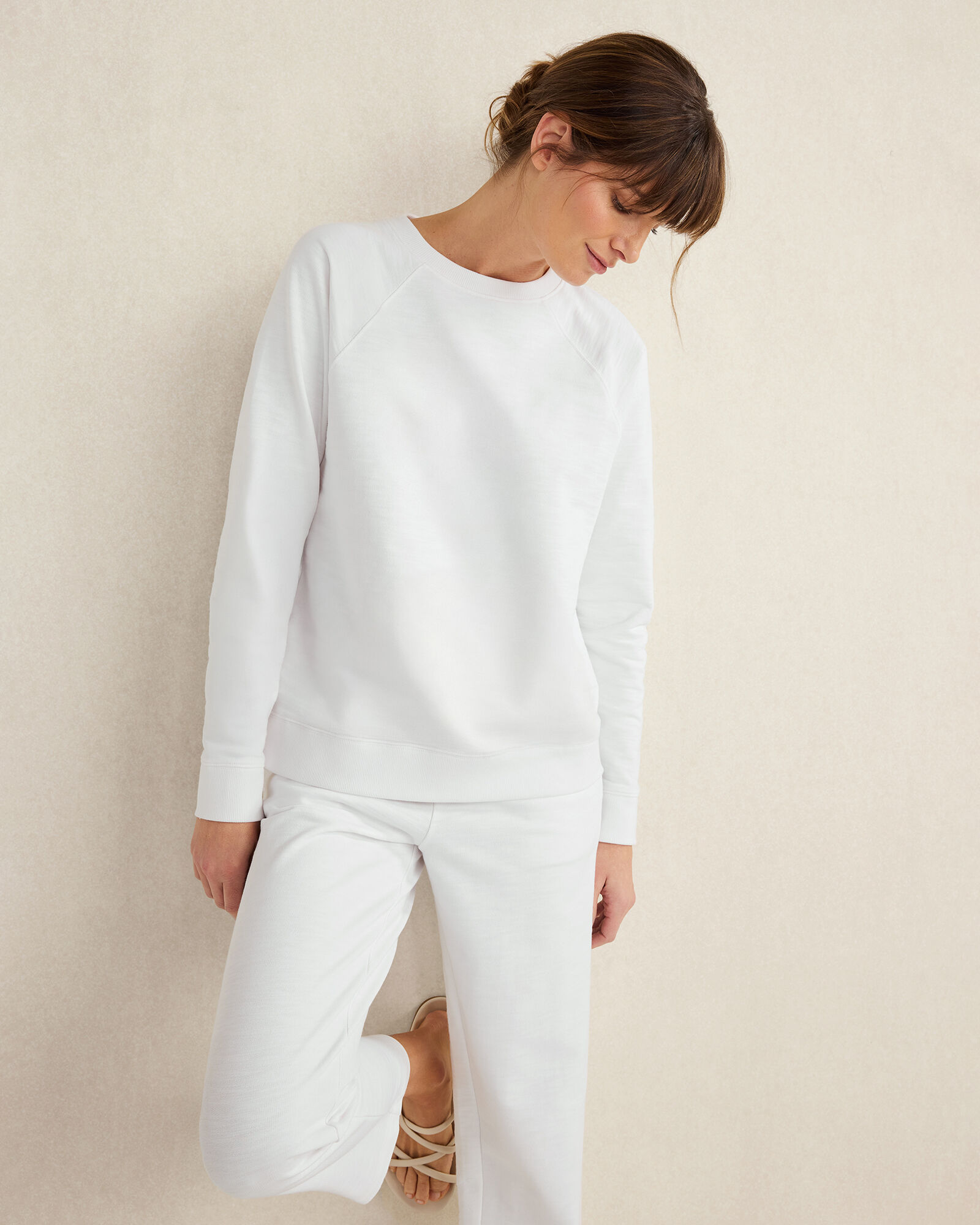Organic Cotton Slub Terry Raglan Crewneck
