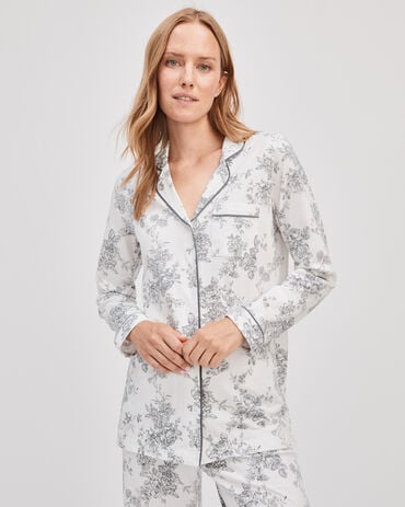 Organic Cotton Jersey Floral Bouquet Pajama Shirt