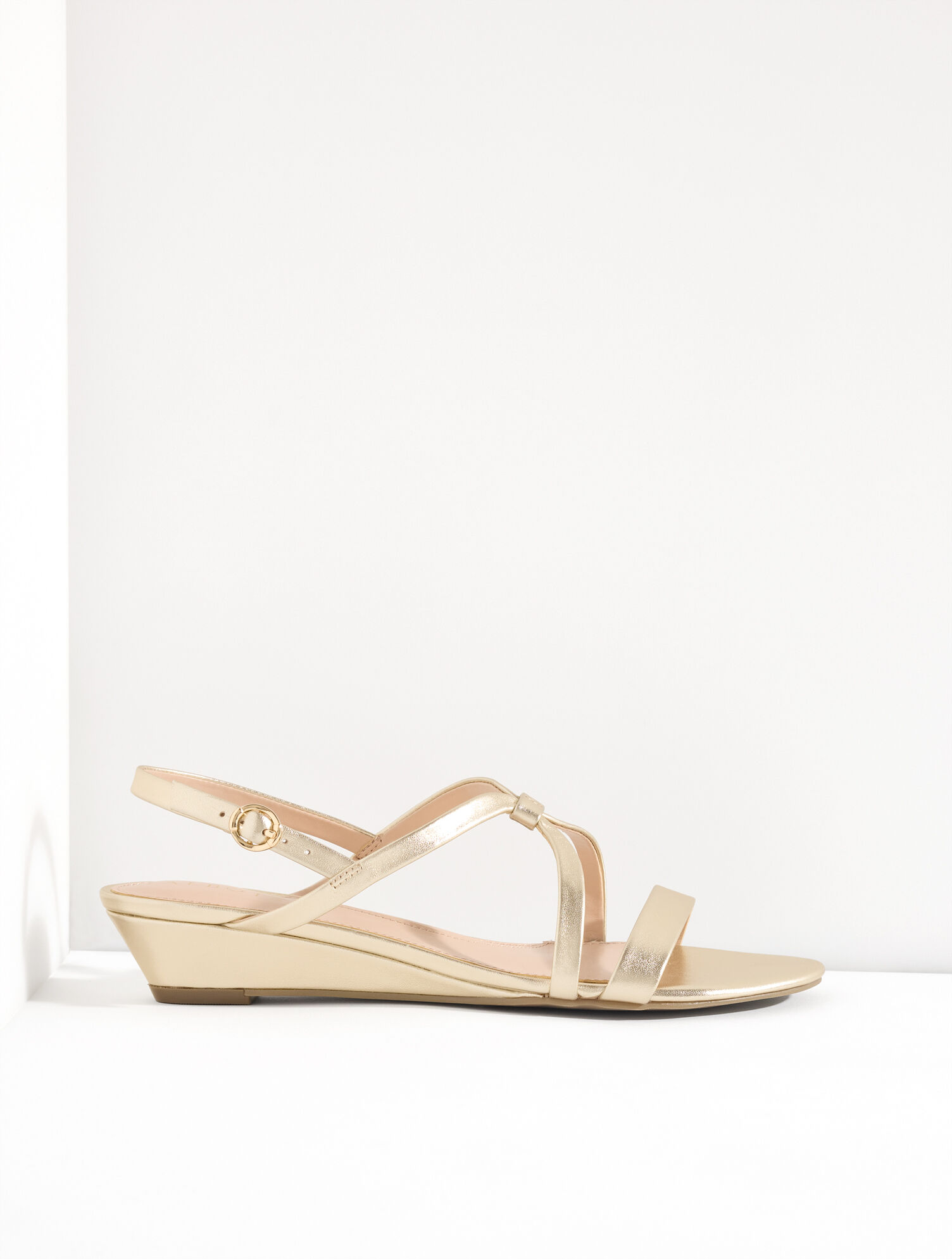 Capri Metallic Leather Wedge Sandals