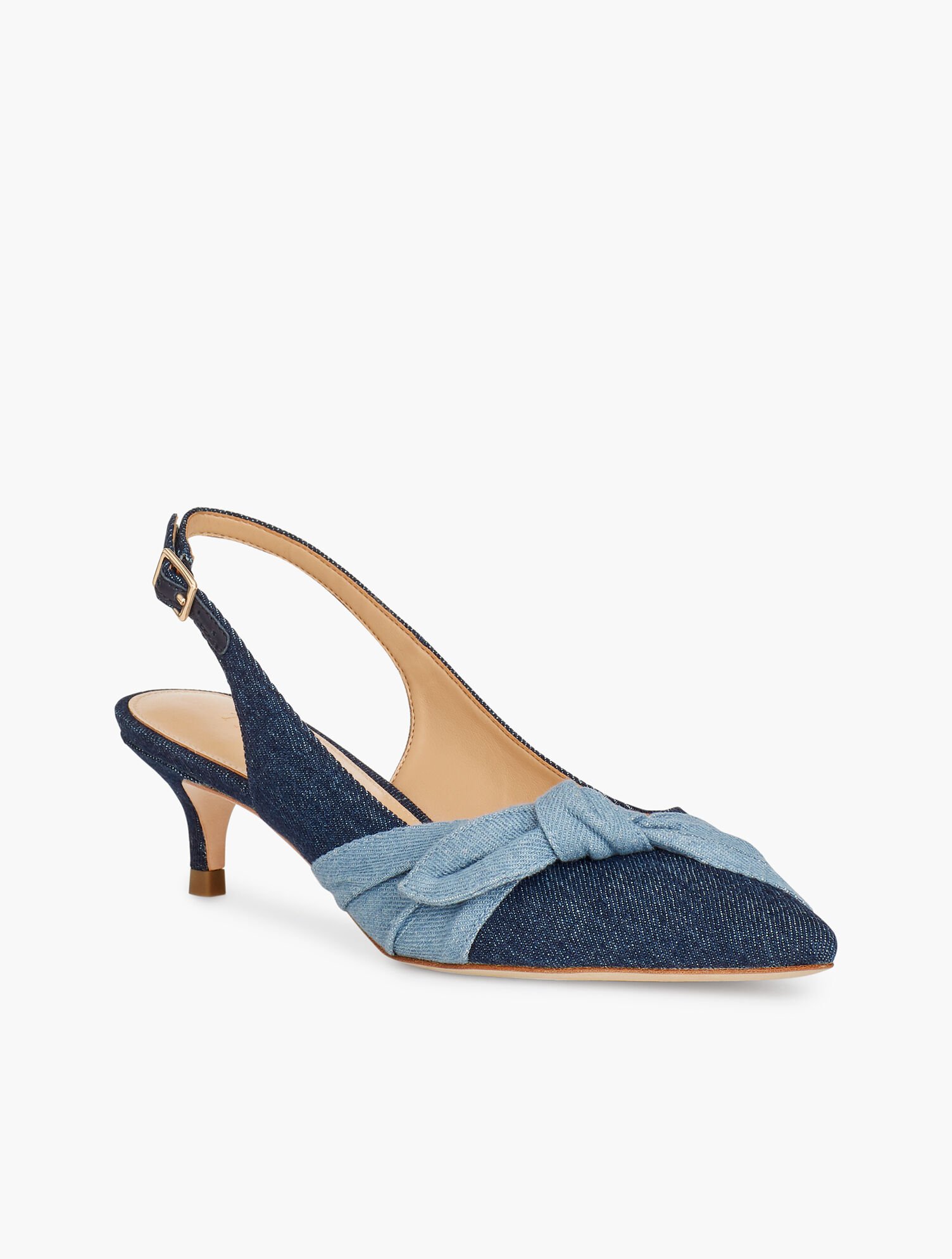 Sylvie Side Knot Slingbacks - Denim