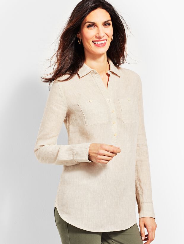 Linen Camp Shirt - Oatmeal