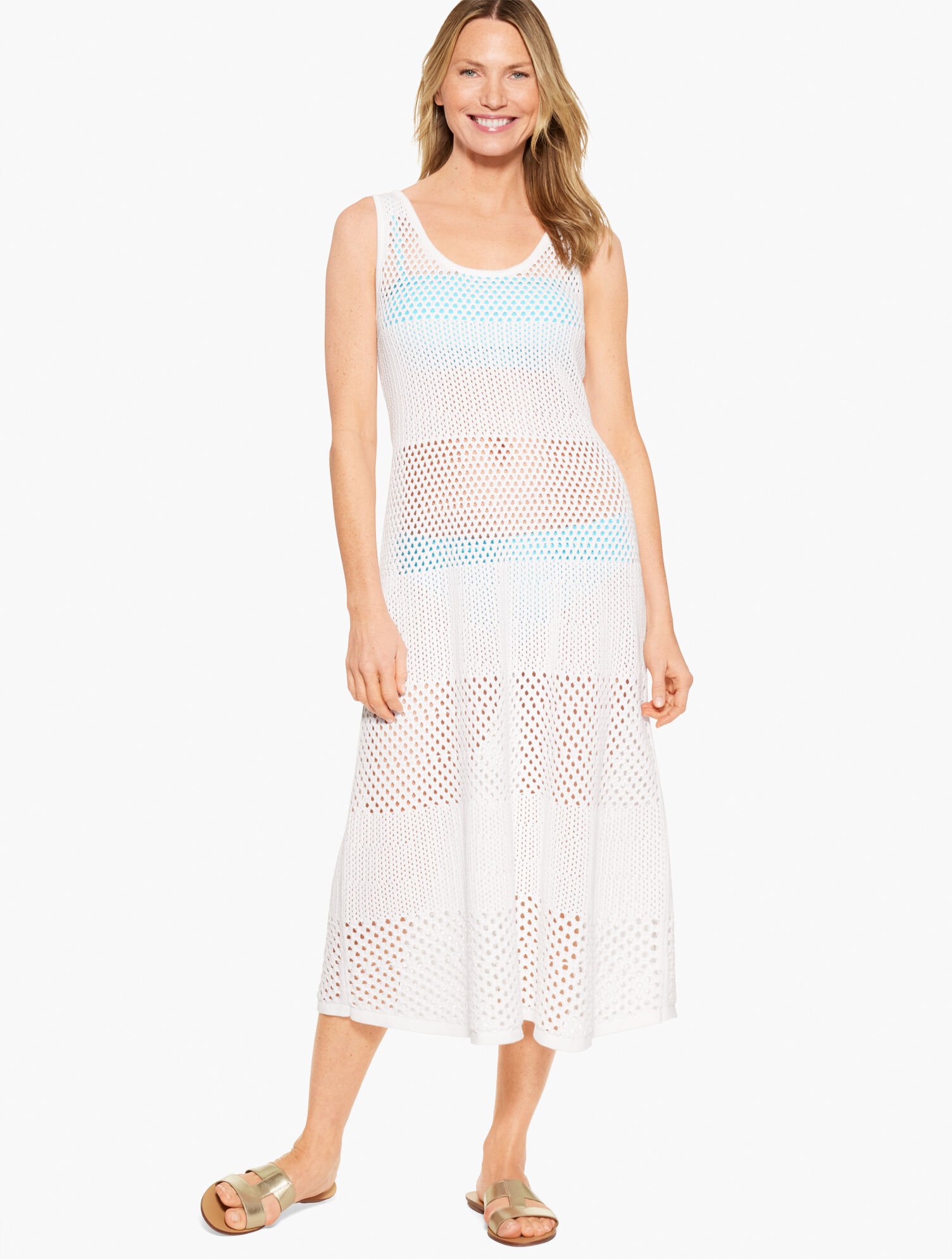 Aqua Club Open Stitch Midi Cover-Up