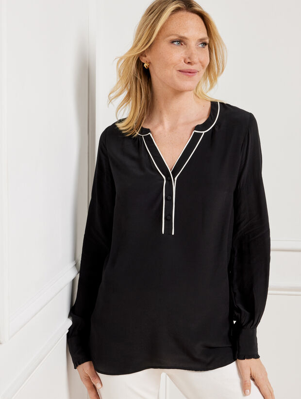 Piped Placket Top