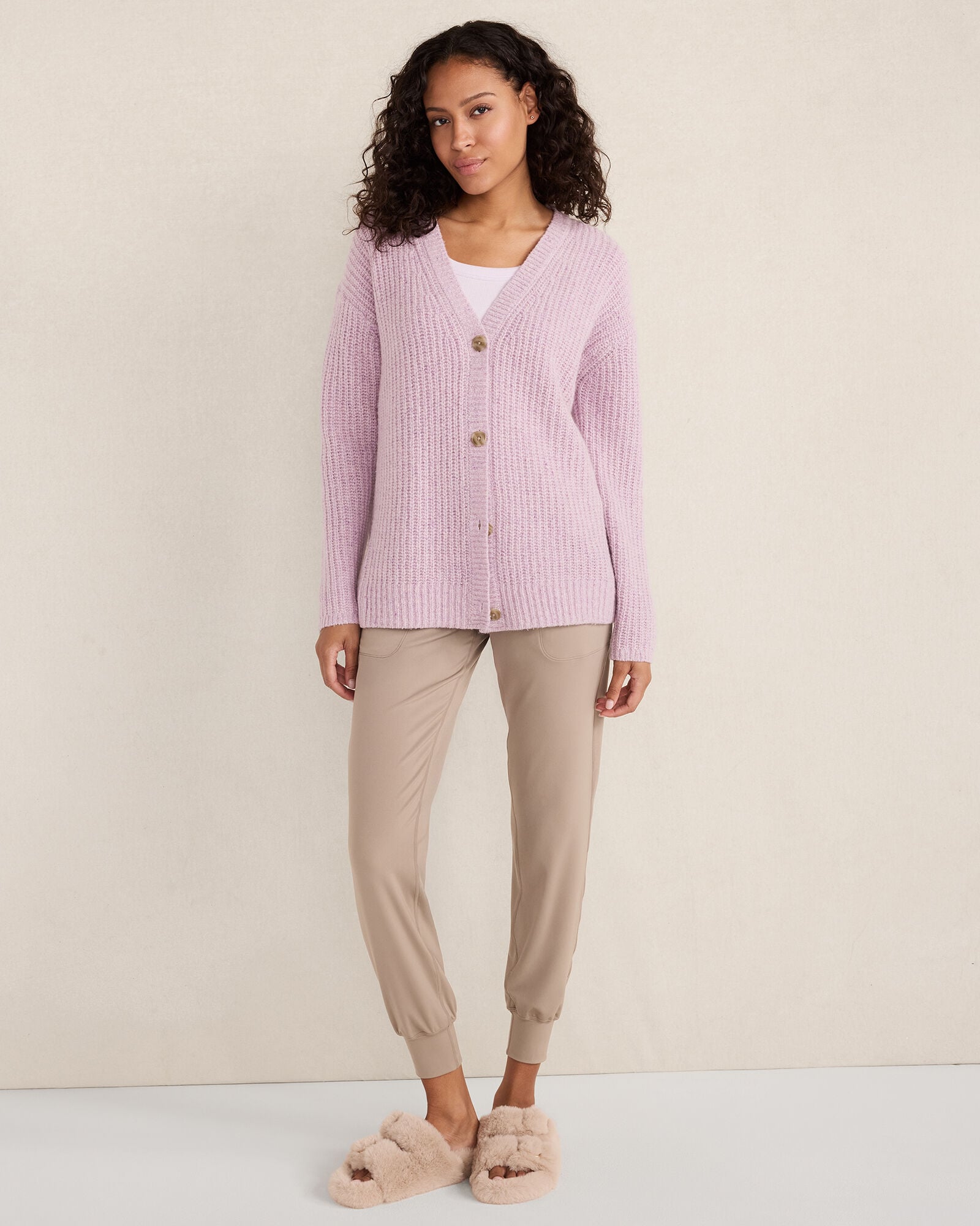 Marled Cashmere Shaker Stitch Cardigan