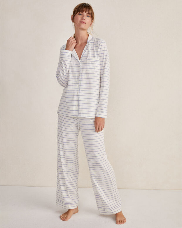 Organic Cotton Jersey Striped Pajama Shirt