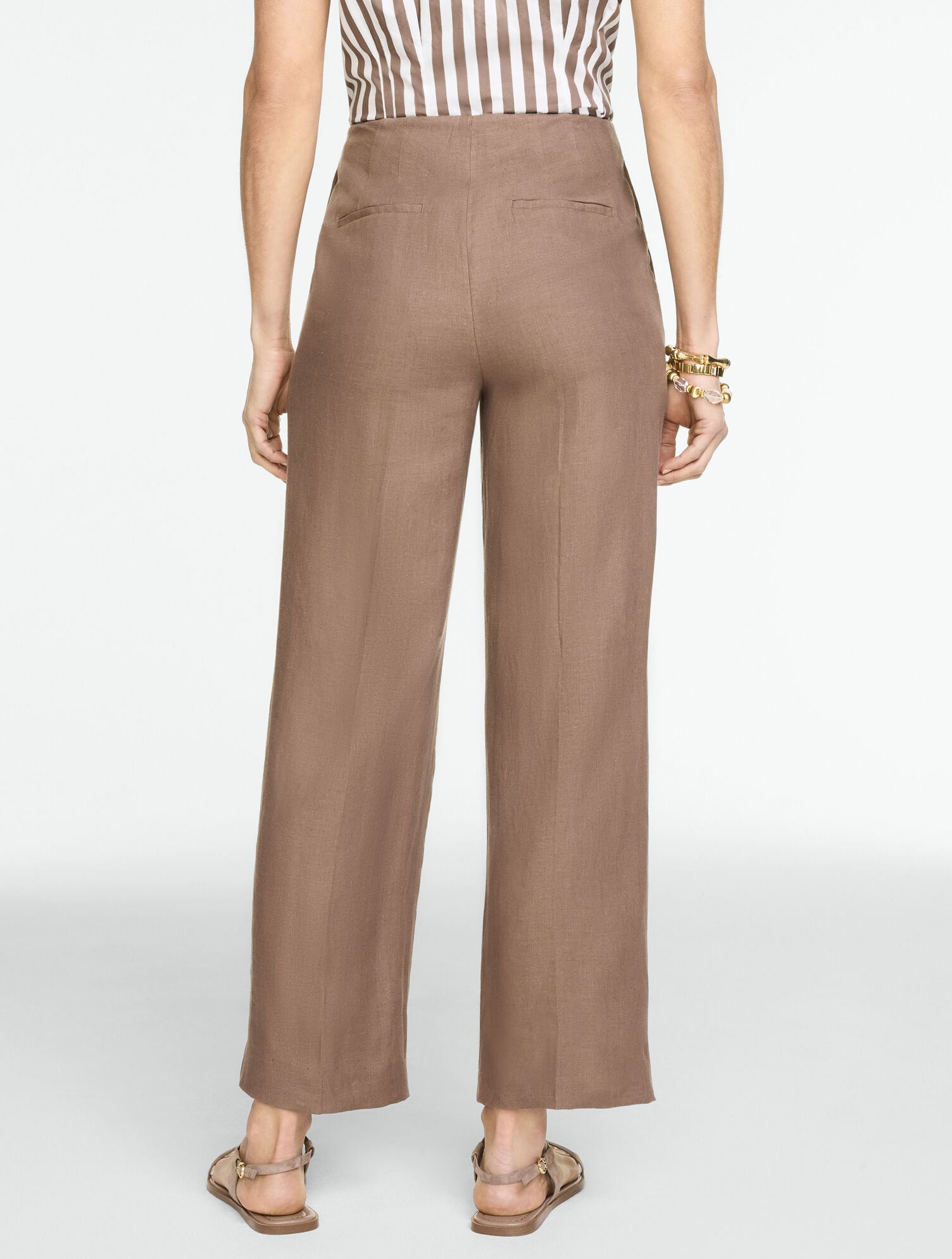 Classic Linen Straight Ankle Pants | Talbots display picture 1