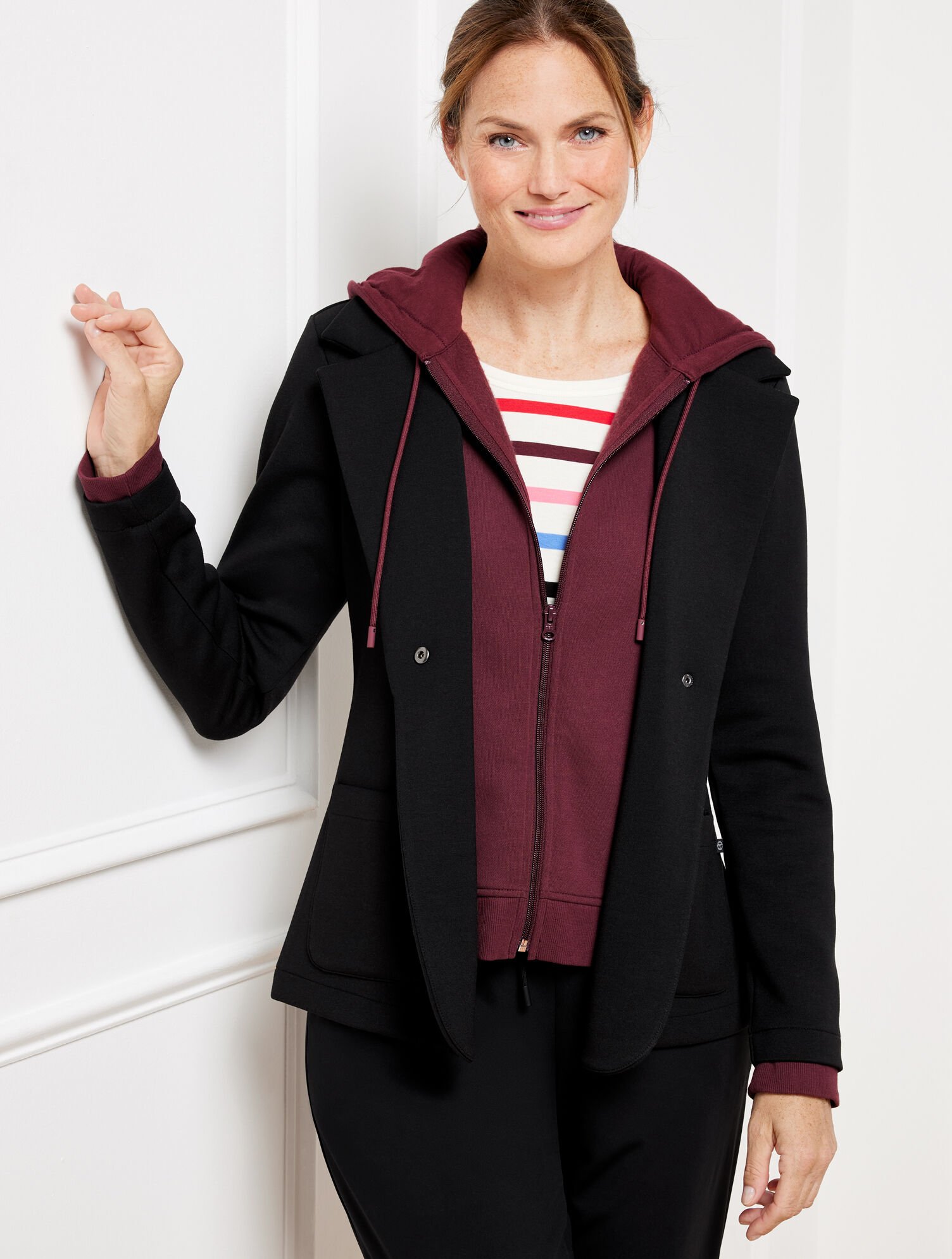 AirKnit Stretch Hooded Blazer Talbots