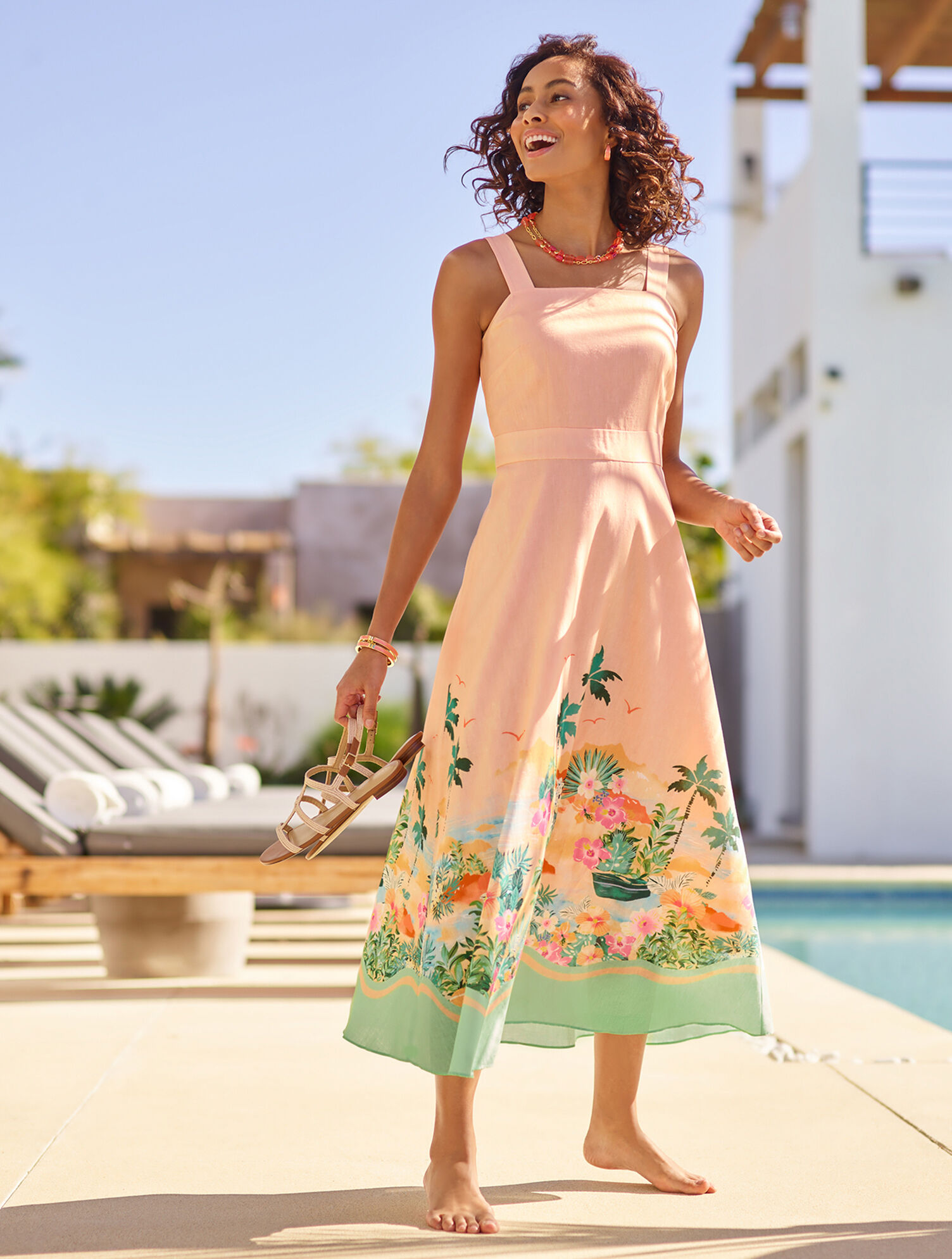 Linen Maxi Dress - Sunset Horizon | Talbots