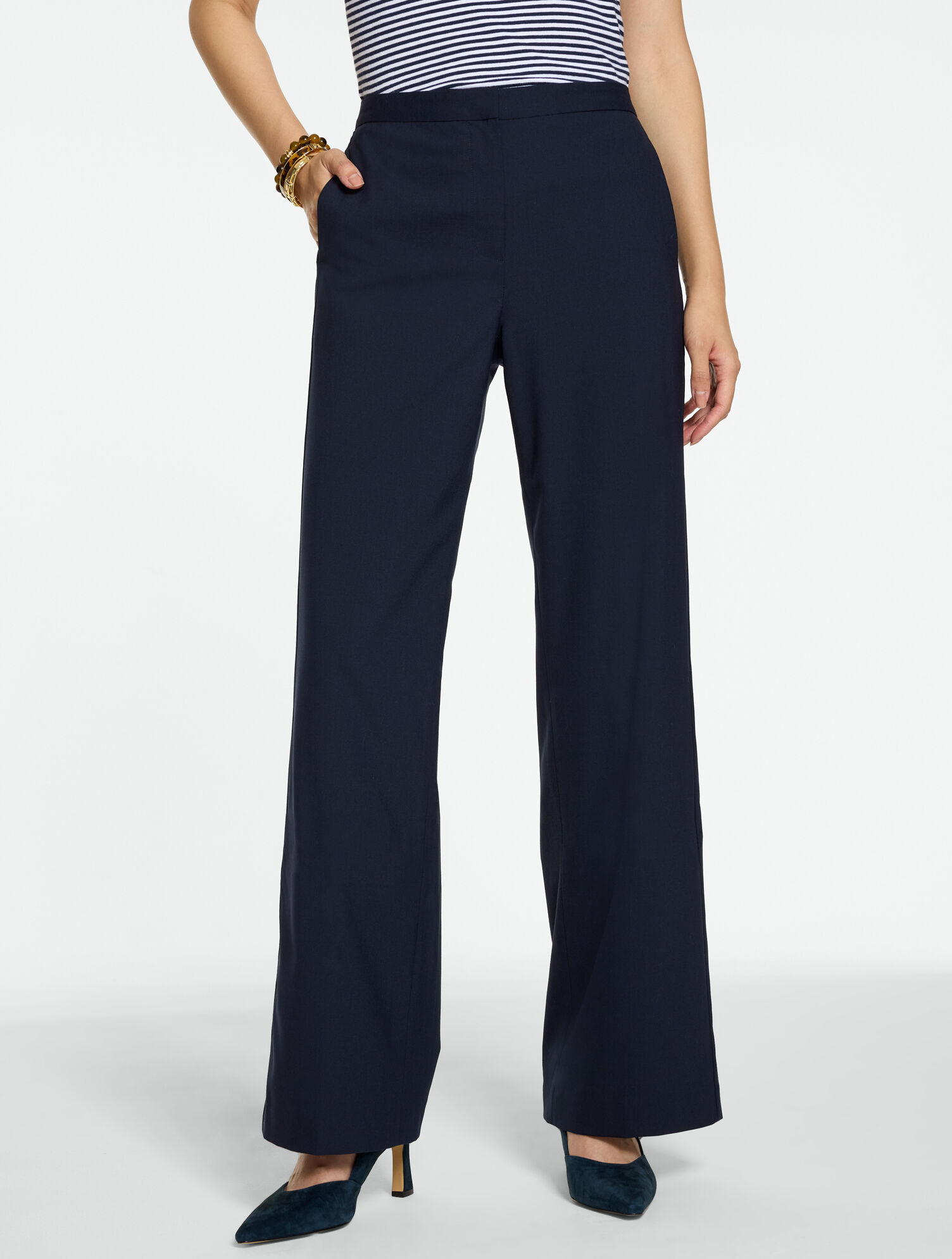 Wool Blend Wide Leg Pants