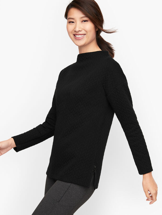 Quilted Jacquard Pullover