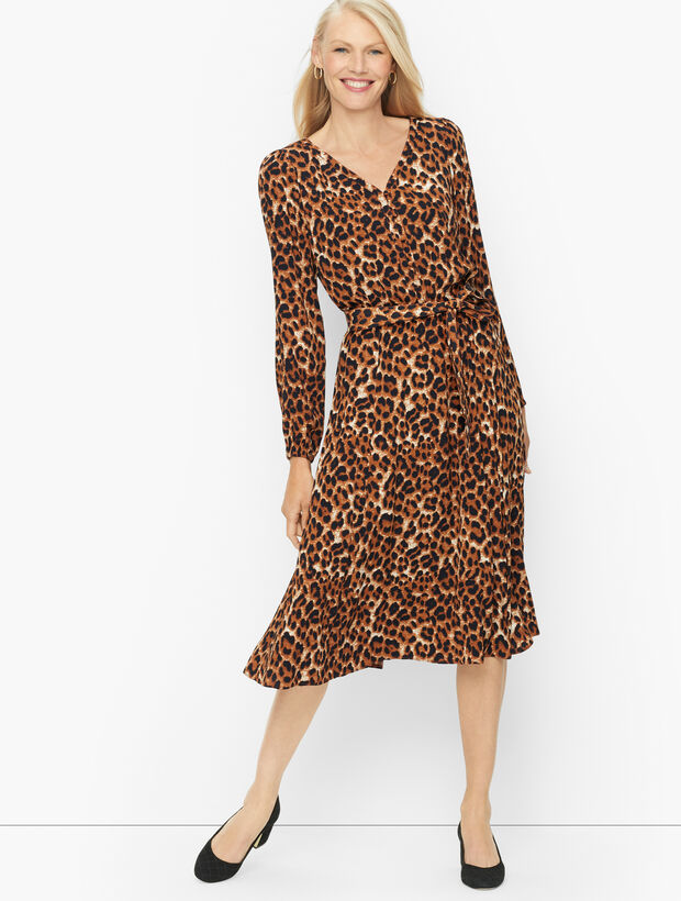 Fit Flare Dress Fun Leopard Talbots