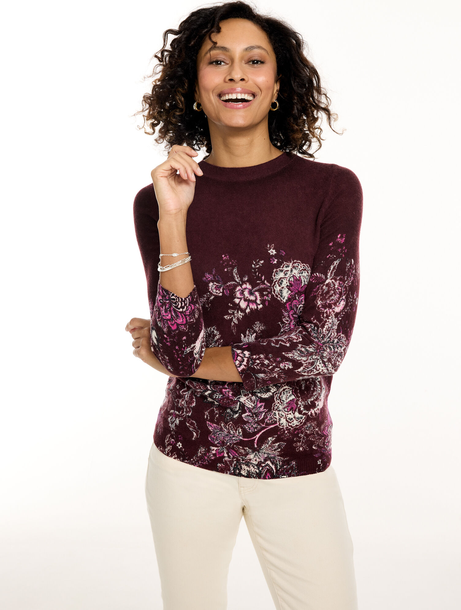 Audrey Cashmere Sweater - Fresco Floral