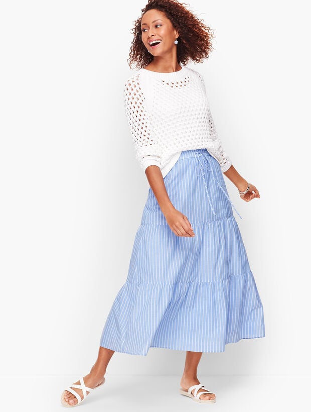 Tiered Maxi Skirt - Stripe