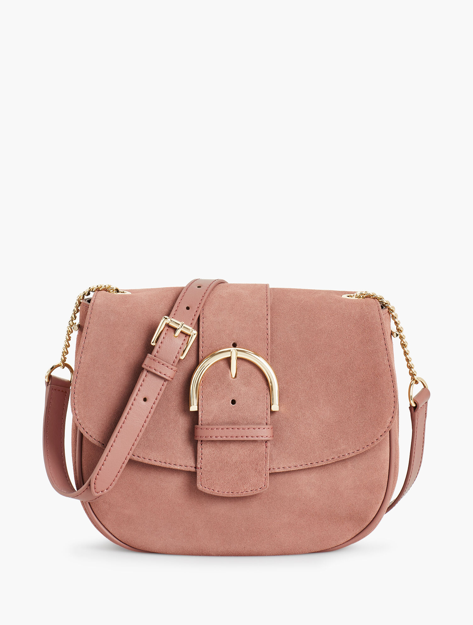 Suede Half Moon Crossbody Bag