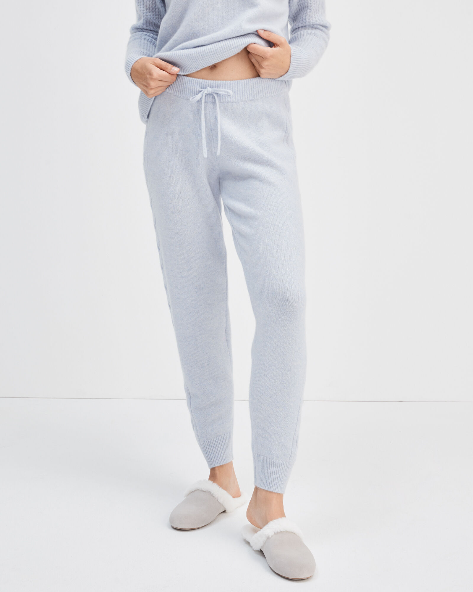 Cashmere Cable Knit Joggers