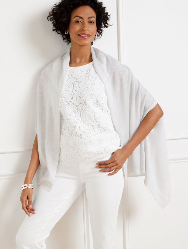 Talbots Ruanas Metallic Jersey Stitch Ruana | Talbots