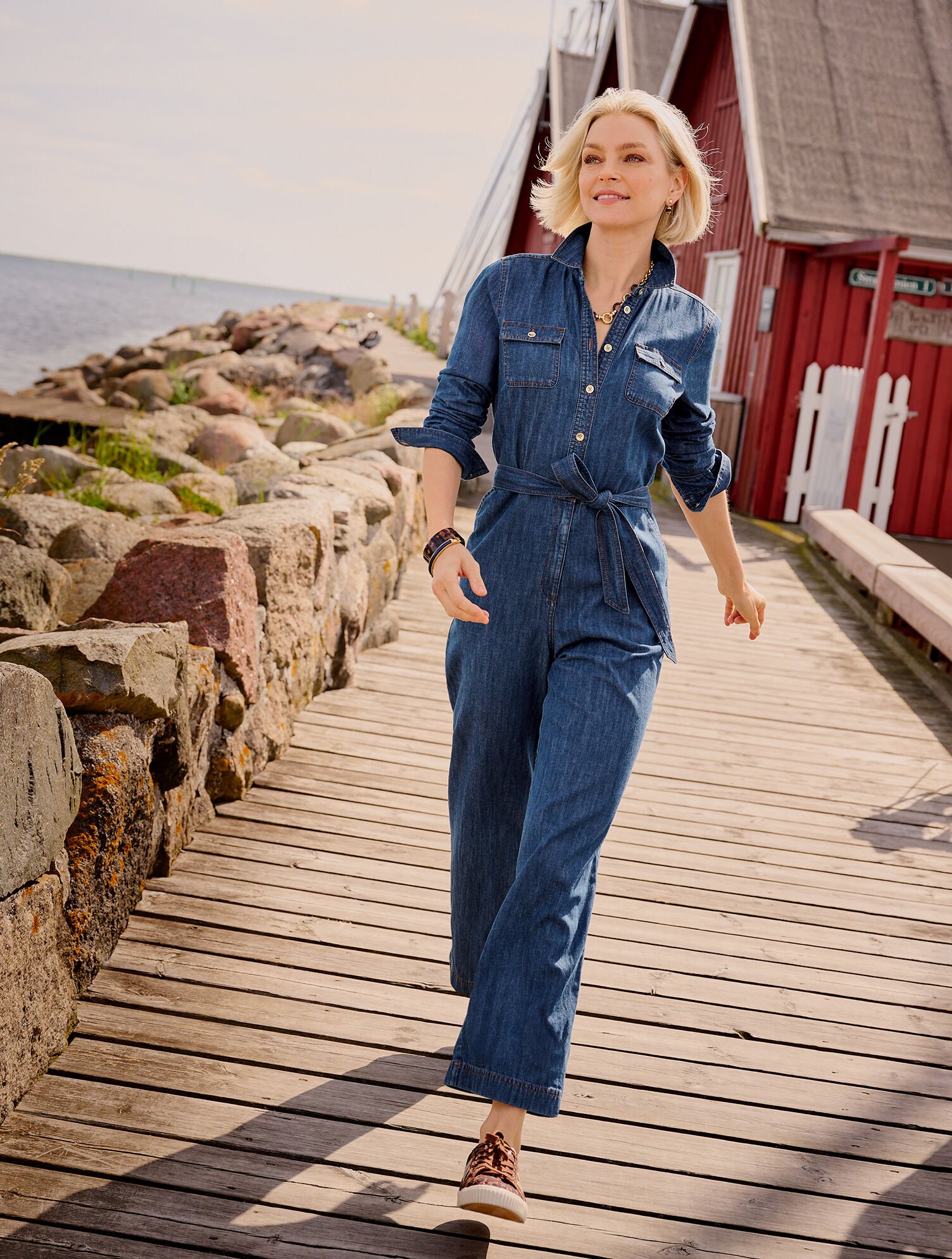 Denim Jumpsuit Moonlight Wash Talbots