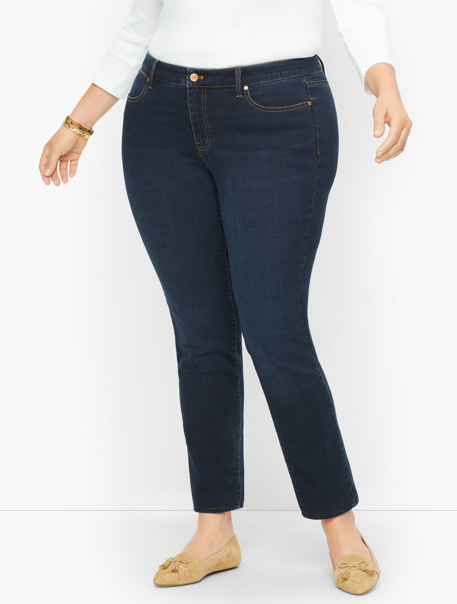 Plus Size Exclusive Slim Ankle Jeans - Meteor Wash - Curvy Fit