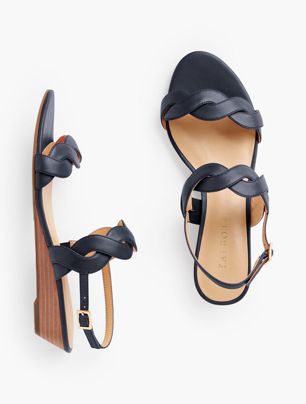 Capri Twist Mini Wedge Sandals - Nappa Leather | Talbots