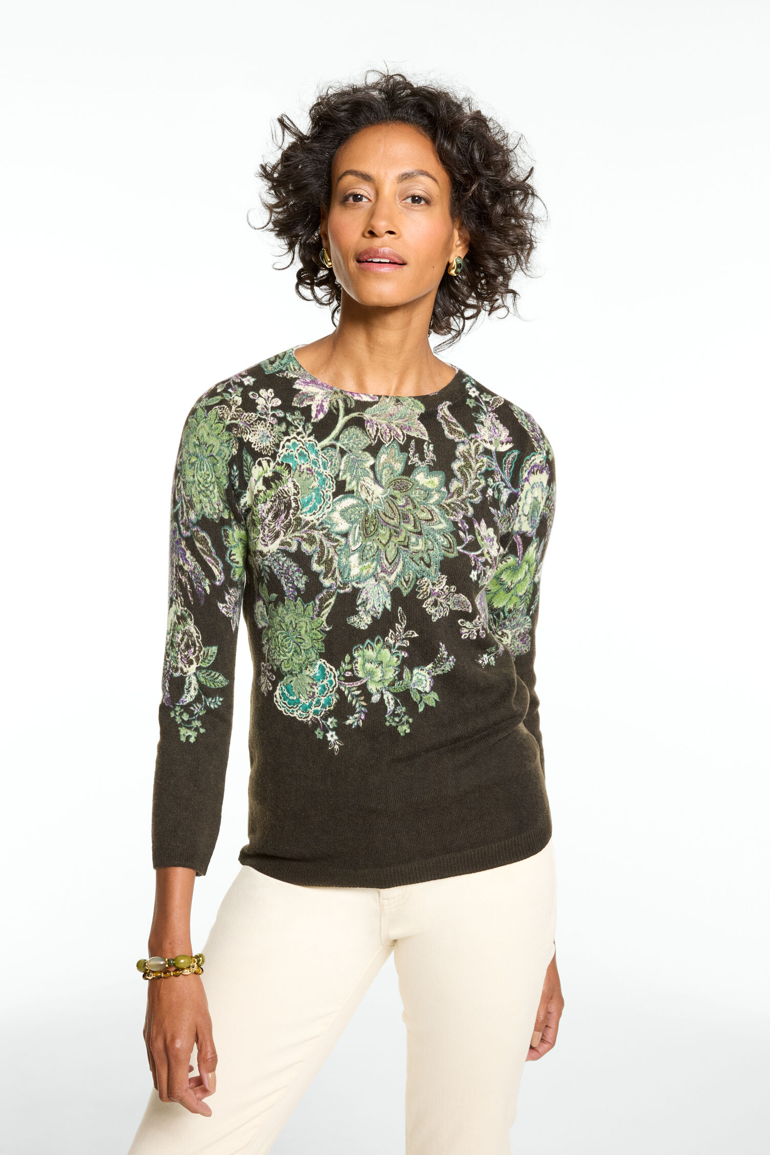 Audrey Cashmere Sweater - Fresco Floral