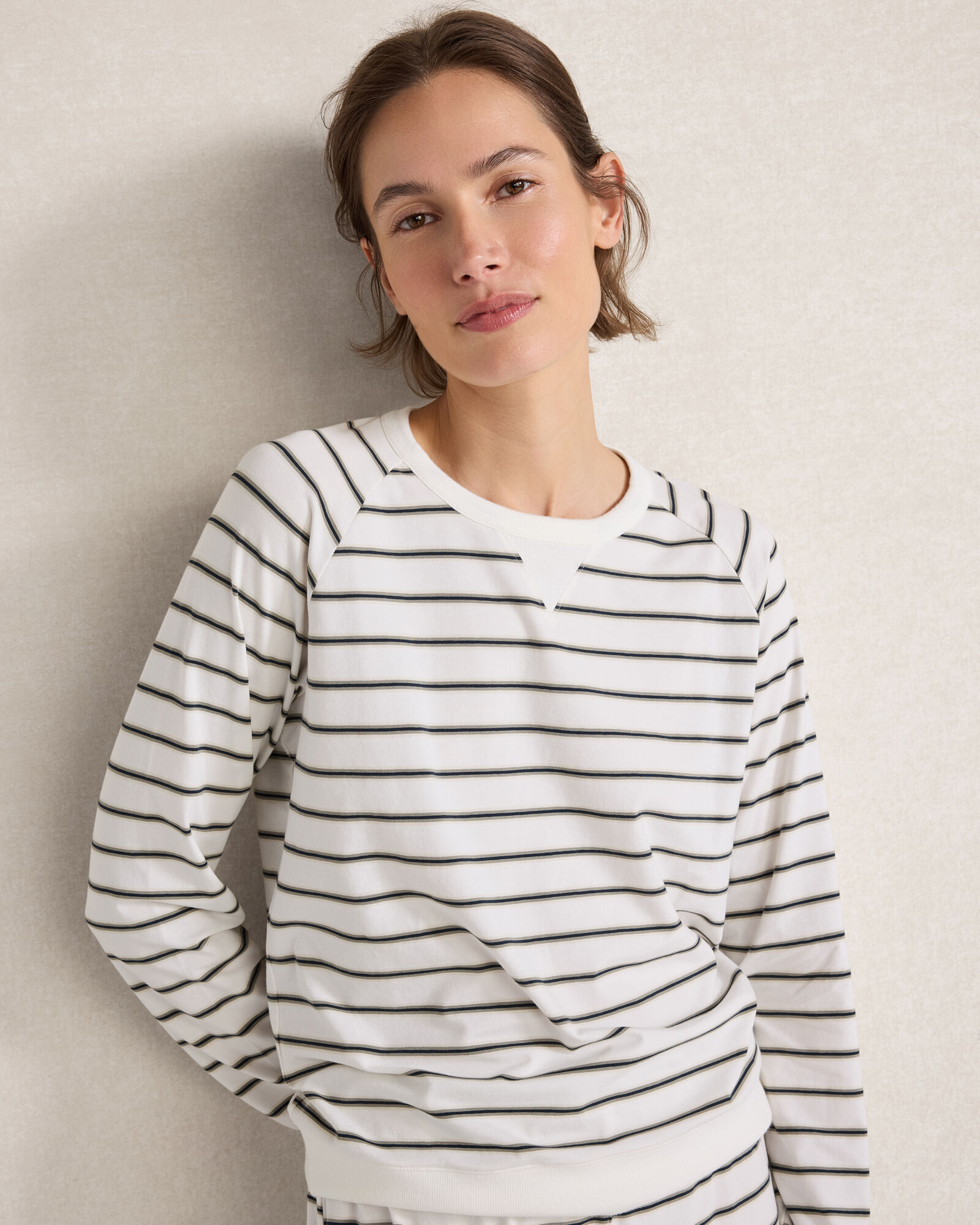 Organic Cotton Jersey Striped Baseball Tee