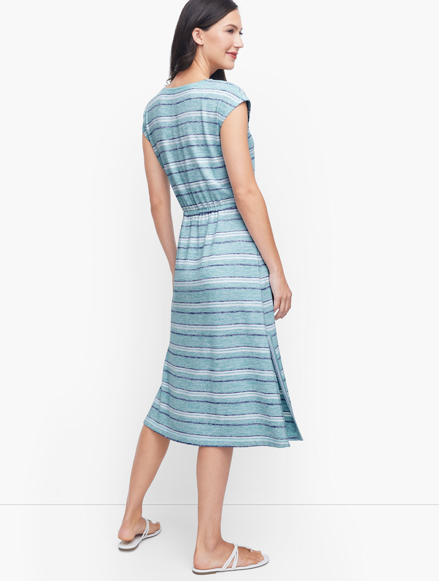 Drawstring Tie Waist Midi Dress | Talbots
