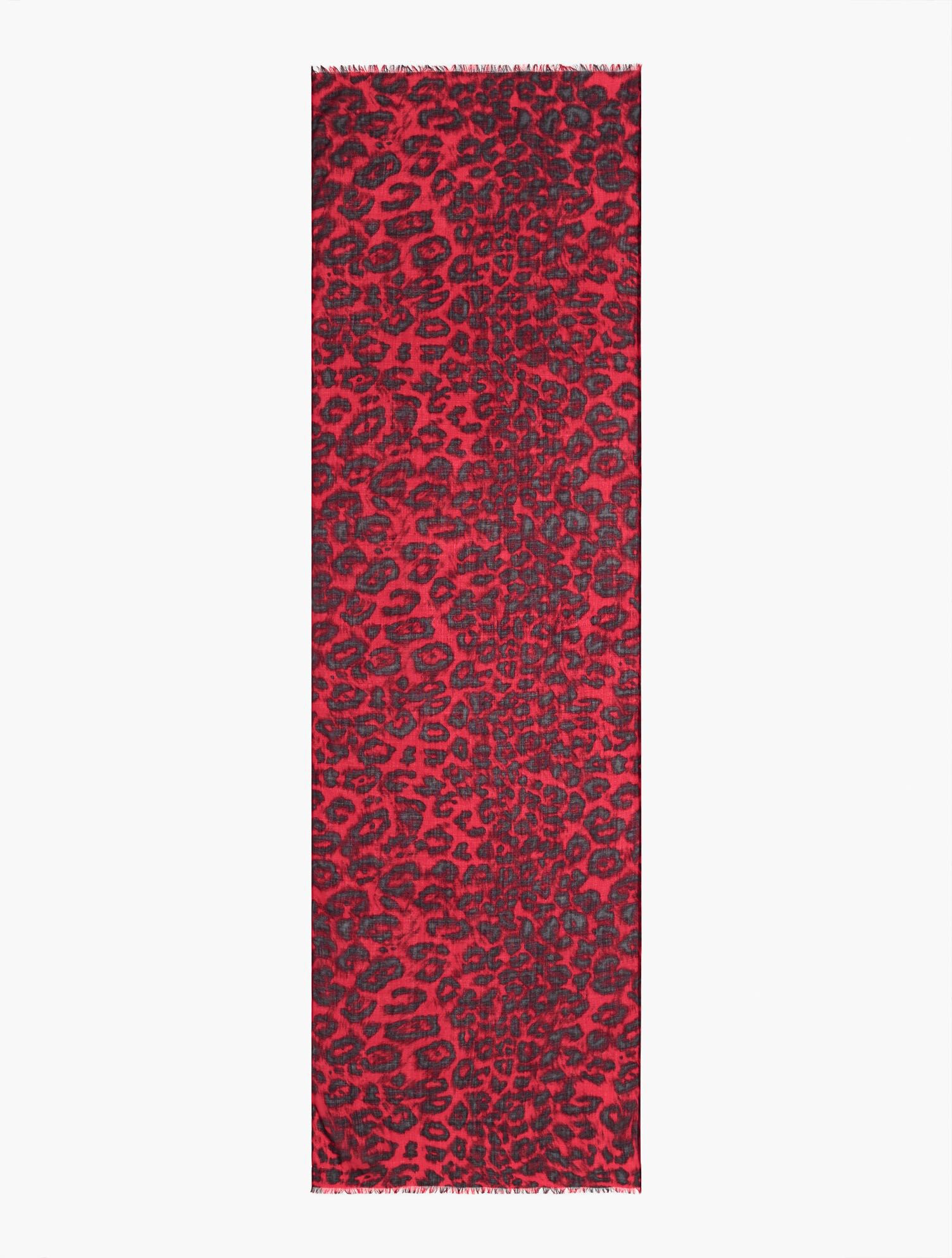 Pure Wool Leopard Oblong Scarf