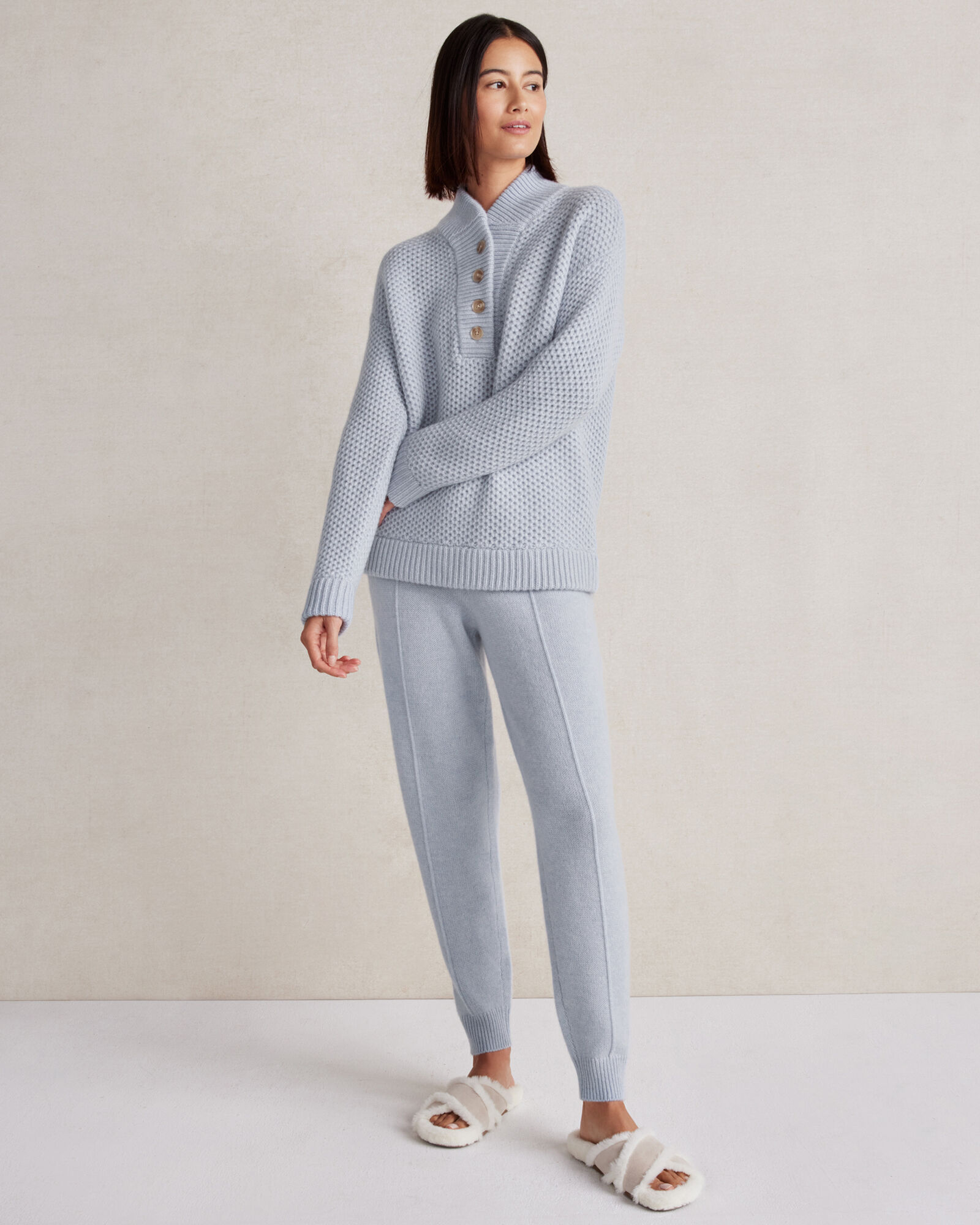 Cashmere Honeycomb Shawl Collar Sweater | Haven Well Within