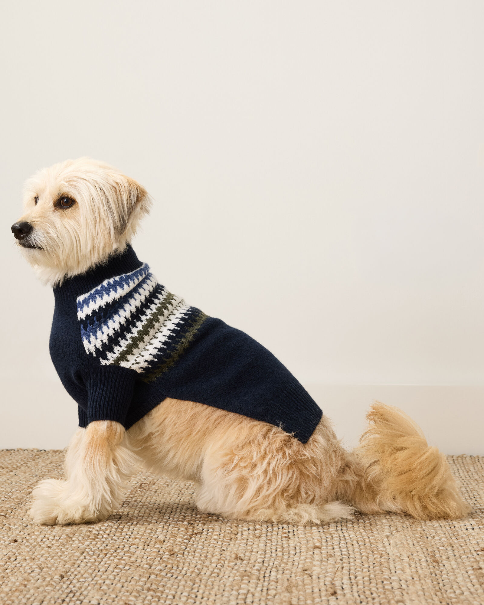 Organic Cotton Blend Fair Isle Dog Sweater - thumbnail 3