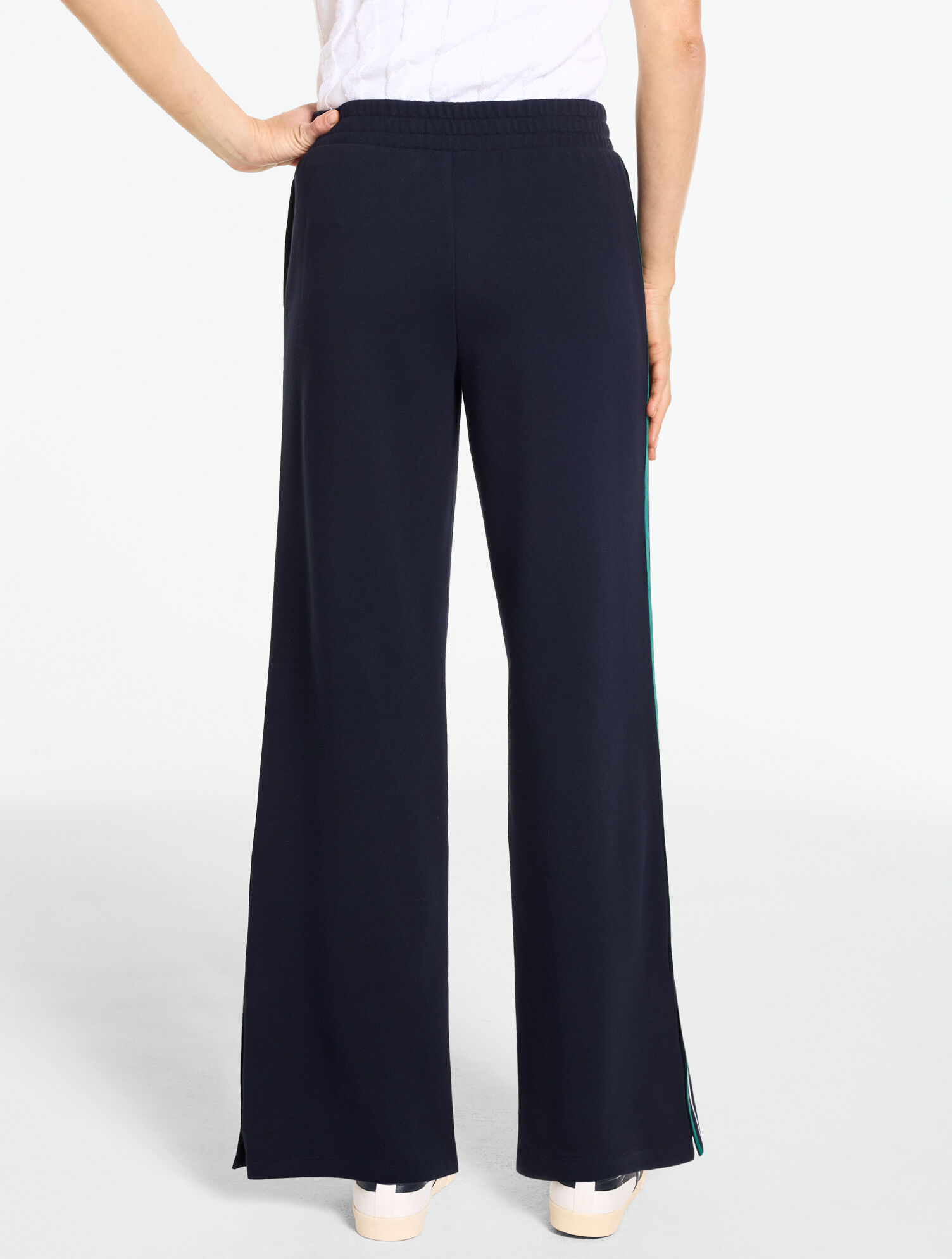 Piqu&eacute; Wide Leg Tennis Pants